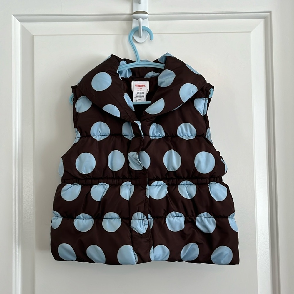 Gymboree polka dot puffer vest size 4t-5t
